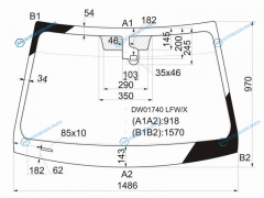 DW01740 LFWX Стекло лобовое + дд CADILLAC CTS 45D 07-13