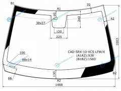 CAD-SRX-10-VCS LFWX Стекло лобовое + дд CADILLAC SRX 10-16