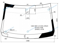CAD-SRX-13-VCS LFWX Стекло лобовое + дд CADILLAC SRX 13-16