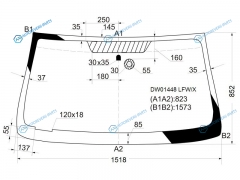 DW01448 LFWX Стекло лобовое + дд CHEVROLET TRAILBLAZER 01-10