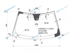 CHR300C-11 LFWX Стекло лобовое + дд CHRYSLER 300 4D 11-