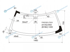 FW02305 LFWX Стекло лобовое + дд COOPER 2D HBK 00-14