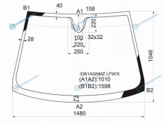 3361AGNMZ LFWX Стекло лобовое + дд FIAT CROMA 05-10