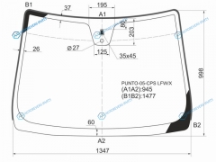 PUNTO-05-CPS LFWX Стекло лобовое + дд FIAT GRANDE PUNTO 35D 05-