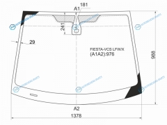FIESTA-VCS LFWX Стекло лобовое + дд FORD FIESTA 35D 01-08