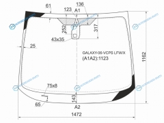 GALAXY-06-VCPS LFWX Стекло лобовое + дд FORD GALAXY 06-09