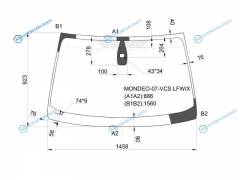 MONDEO-07-VCS LFWX Стекло лобовое + дд FORD MONDEO 45D 09-13