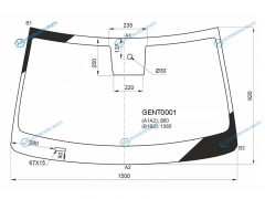 GENT0001 Стекло лобовое + дд GENESIS G70 4D 17-