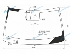 HYU-G70 LFWX Стекло лобовое + дд GENESIS G70 4D 17-