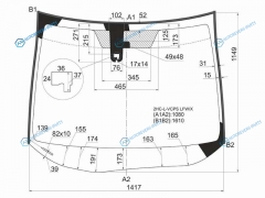 2HC-L-VCPS LFWX Стекло лобовое + дд HONDA CIVIC IX 4D 11-15