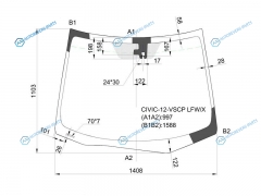 CIVIC-12-VSCP LFWX Стекло лобовое + дд HONDA CIVIC IX 5D HBK 11-15