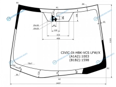 CIVIC-IX-HBK-VCS LFWX Стекло лобовое + дд HONDA CIVIC IX 5D HBK 11-15