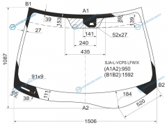 SJA-L-VCPS LFWX Стекло лобовое + дд HONDA LEGEND 04-12ACURA RL 05-10