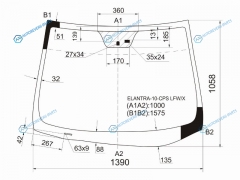 ELANTRA-10-CPS LFWX Стекло лобовое + дд HYUNDAI ELANTRAAVANTE 10-16