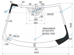 5684AGNM1B Стекло лобовое + дд LANCER X 07-18