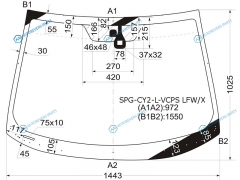 SPG-CY2-L-VCPS LFWX Стекло лобовое + дд LANCER X 07-18
