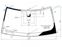 LR4-12-VVCS LFWX Стекло лобовое + дд LAND ROVER DISCOVERY IV 5D SUV (горизонтальный и вертикальный VIN) 12-16
