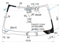 FW02277 LFWX Стекло лобовое + дд LEXUS ES300330 01-06