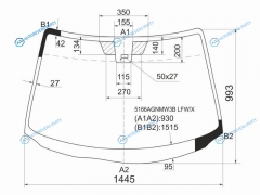 5166AGNMW3B LFWX Стекло лобовое + дд MAZDA 3 45D 06-09