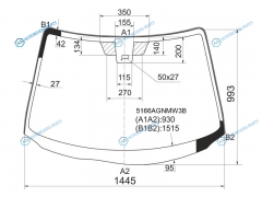 5166AGNMW3B Стекло лобовое + дд MAZDA 3 45D 06-09
