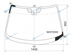 MZDT0008 Стекло лобовое + дд MAZDA 3 45D 06-09