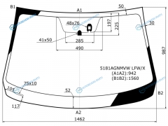 5181AGNMVW LFWX Стекло лобовое + дд MAZDA 3 45D 13-18