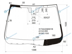 5174AGNMW1B Стекло лобовое + дд MAZDA 6 45D SEDHBKWGN 08-12