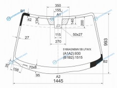 5166AGNBMV3B LFWX Стекло лобовое + дд MAZDA AXELA 45D 06-09