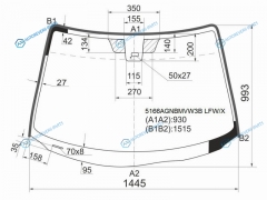 5166AGNBMVW3B LFWX Стекло лобовое + дд MAZDA AXELA 45D 06-09