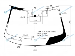 CX5-17-R-VCPS LFWX Стекло лобовое + дд MAZDA CX-5 17-