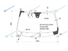 W176-VCS LFWX Стекло лобовое + дд MERCEDES-BENZ A-CLASS W176 5D 12-15