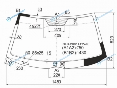 CLK-2001 LFWX Стекло лобовое + дд MERCEDES-BENZ CLK-CLASS C208 2D CPE 97-02