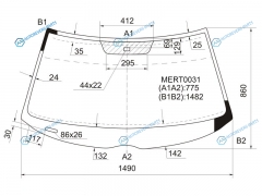 MERT0031 Стекло лобовое + дд MERCEDES-BENZ E-CLASS W210 45D 95-02