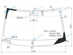 W211 LFWX Стекло лобовое + дд MERCEDES-BENZ E-CLASS 45D 02-09