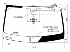 W253-VCS LFWX Стекло лобовое + дд MERCEDES-BENZ GLC 16-