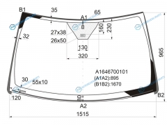 A1646700101 Стекло лобовое + дд MERCEDES-BENZ ML-CLASS W164 05-11GL-CLASS X164 06-12