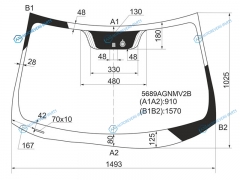 5689AGNMV2B Стекло лобовое + дд MITSUBISHI ASXRVR GAW 10-CITROEN C4 AIRCROSS 12-17 PEUGEOT 4008