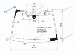 COLT-3D-04-CS LFWX Стекло лобовое + дд MITSUBISHI COLT Z2A 3D HBK 05-08