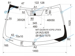 MIT-GA3W-R-VCPS LFWX Стекло лобовое + дд MITSUBISHI RVR 10-.