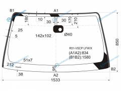 R51-VSCP LFWX Стекло лобовое + дд NISSAN PATHFINDER 04-14NAVARA 05-15