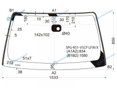 SPG-R51-VSCP LFWX Стекло лобовое + дд NISSAN PATHFINDER 04-14NAVARA 05-15