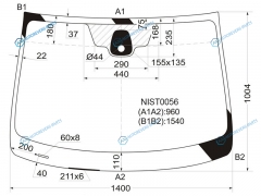 NIST0056 Стекло лобовое + дд NISSAN QASHQAI 06-14