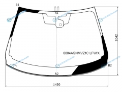 6084AGNMVZ1C LFWX Стекло лобовое + дд NISSAN QASHQAI 14-
