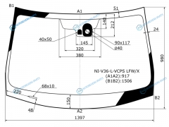 NI-V36-L-VCPS LFWX Стекло лобовое + дд NISSAN SKYLINE 06-14INFINITI G3537 07-13