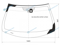 NI-V36-CPE-VCPSY LFWX Стекло лобовое + дд NISSAN SKYLINE V36 2D CPE 06-14INFINITI G37 COUPE 07-13