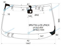 SPG-T31-L-CS LFWX Стекло лобовое + дд NISSAN X-TRAIL 07-10
