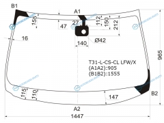 T31-L-CS-CL LFWX Стекло лобовое + дд NISSAN X-TRAIL 07-10