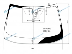 6091AGNMZ Стекло лобовое + дд NISSAN X-TRAIL 14-
