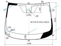 NI-T32-R-VCS LFWX Стекло лобовое + дд NISSAN X-TRAIL 14-
