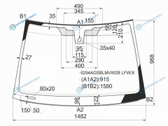 6294AGSBLMVW2B LFWX Стекло лобовое + дд OPEL VECTRA C 45D 02-08